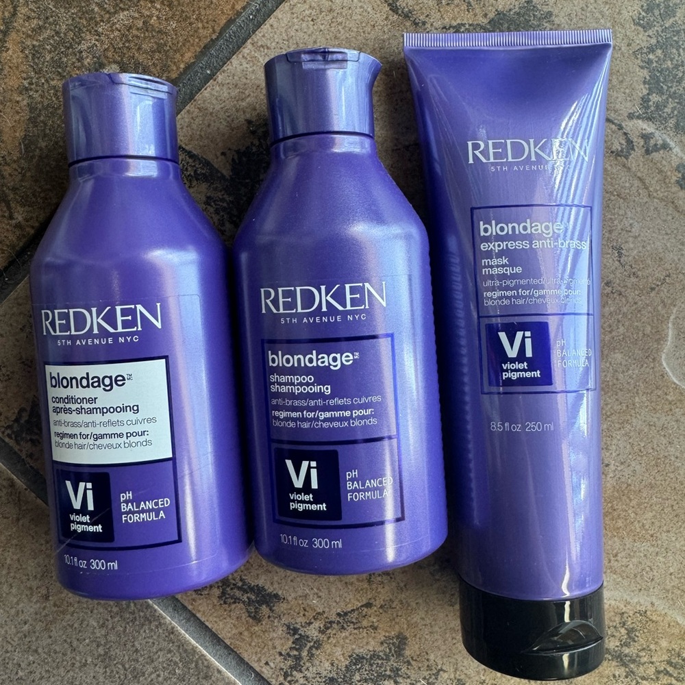 Redken blondage purple shampoo, conditioner and mask